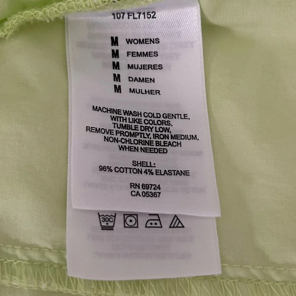 Columbia Women’s Long Sleeve Activewear Shirt Green and White Medium